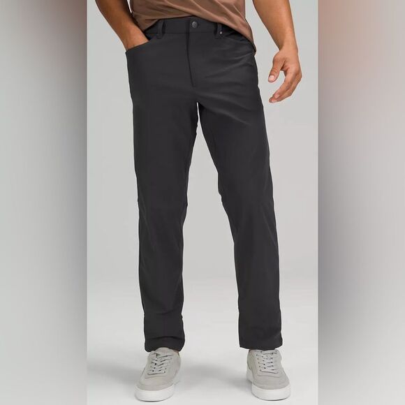 Lululemon Men’s ABC Classic-Fit 5 Pocket Obsidian Pant 32L Warpstreme Size 34 - Picture 1 of 12